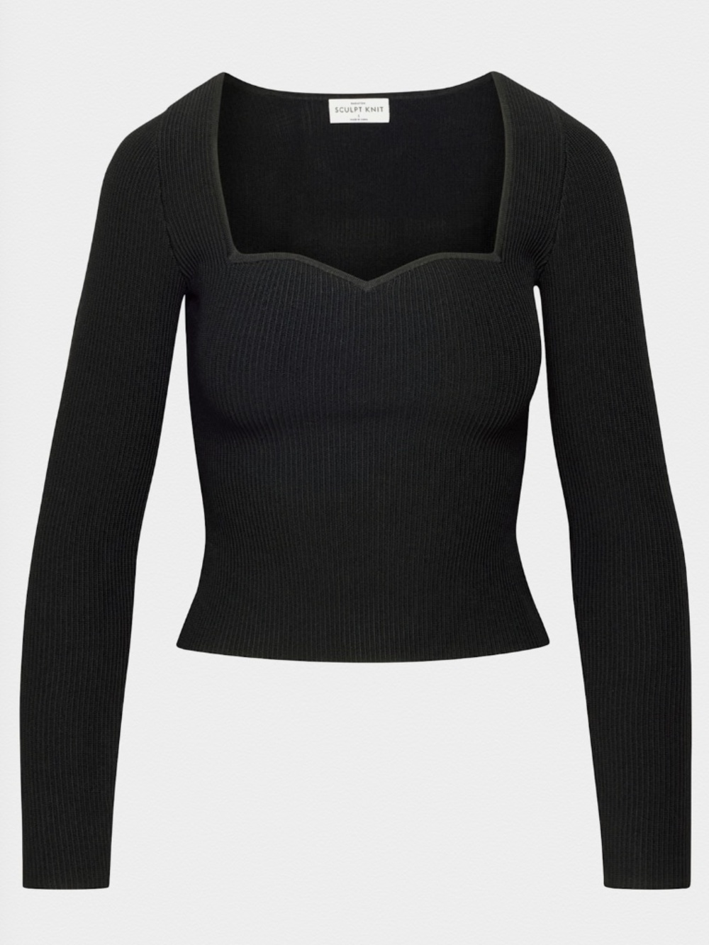 Aritzia Babaton Sculpt Rib Knit Sweetheart Longsleeve XS